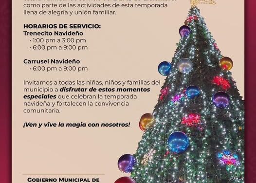 Disfruta del Trenecito Navideño y El Carrucel en Atotonilco de Tula
