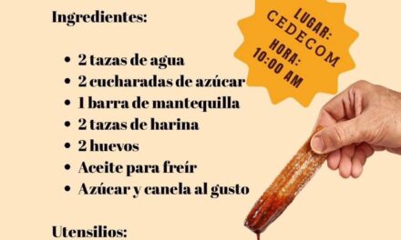 DIF Tepeji invita a al Taller de Elaboración de Churros