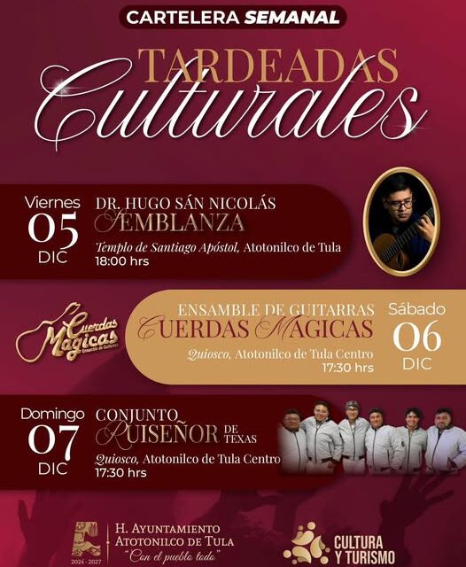 Inician las Tardeadas Culturales en Atotonilco de Tula