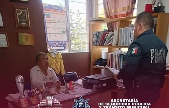 Seguridad Pública de Tula brinda recomendaciones para evitar robos en los planteles aducativos durante el periodo vacacional