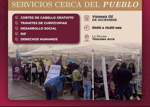 La Jornada de Servicios Públicos ratuitos estará en Toscana Alta
