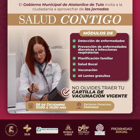 Las Jornadas Salud Contigo estarán en Senderos del Pedregal y Fontanas