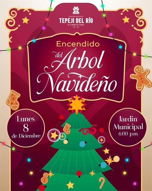 Disfruta en familia del encendido del árbol navideño en Tepeji del Río