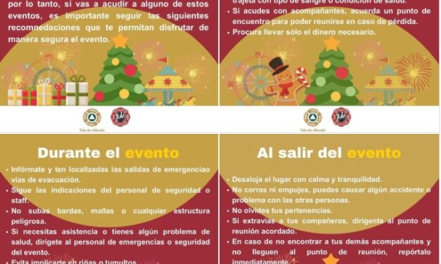 PC Tula emite las siguientes recomendaciones para evitar accidentes y disfrutar del encendido del árbol navideño