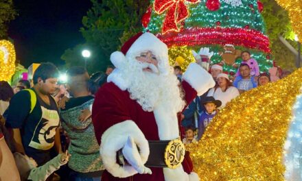 Familias de Tula de Allende disfrutaron del encendido del árbol navideño