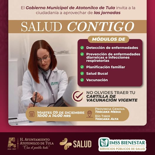 Continúan las «Jornadas Salud Contigo» en Atotonilco de Tula