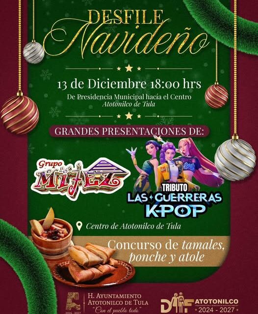 No te pierdas el Desfile Navideño en Atotonilco de Tula