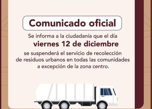 Suspenderán recolección de residuos urbanos en Tepeji del Río