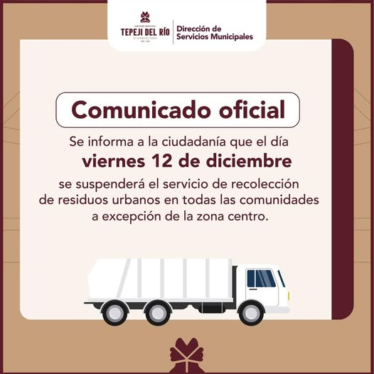 Suspenderán recolección de residuos urbanos en Tepeji del Río