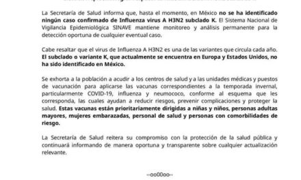 Situación epidemiológica respecto al virus Influenza A H3N2 subclado K