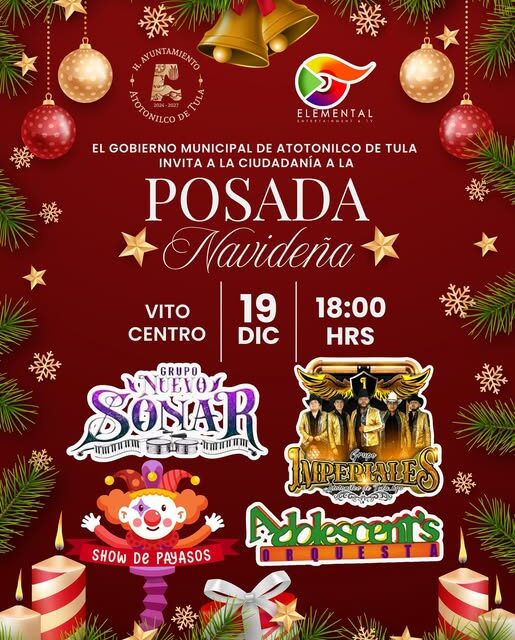 Invitan a disfrutar de la Posada Navideña en Atotonilco de Tula