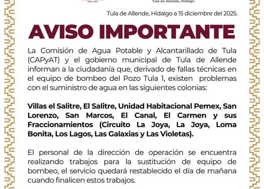 Aviso a la población tulense