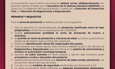 Restricciones para la venta de pirotecnia en Atotonilco de Tula