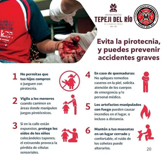 La Unidad de Proteción Civil de Tepeji del Río emite las siguientes recomendaciones