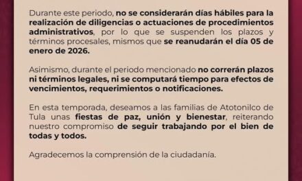 Atención habitantes de Atotonilco de Tula