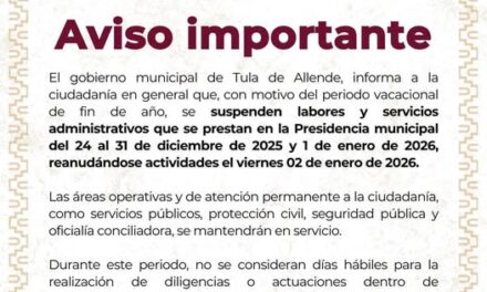 Aviso a los habitantes de Tula de Allende