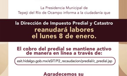 Aún puedes realizar el pago del impuesto predial en Tepeji en línea