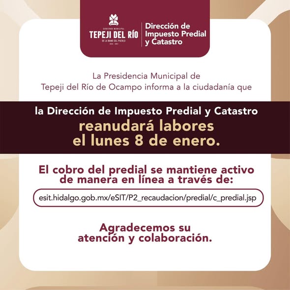 Aún puedes realizar el pago del impuesto predial en Tepeji en línea