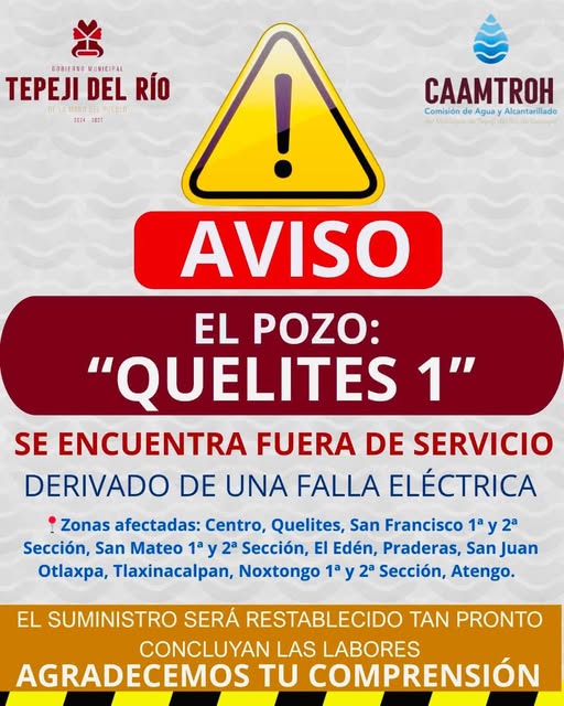 Caamtroh atiende falla en la bomba de agua del pozo Quelites 1