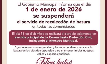 El 1 de enero suspenderán recolección de residuos sólidos en Tepeji
