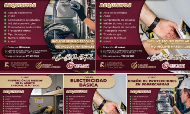 Gobierno de Atotonilco de Tula invita a participae en los cursos de capacitación en el área eléctrica