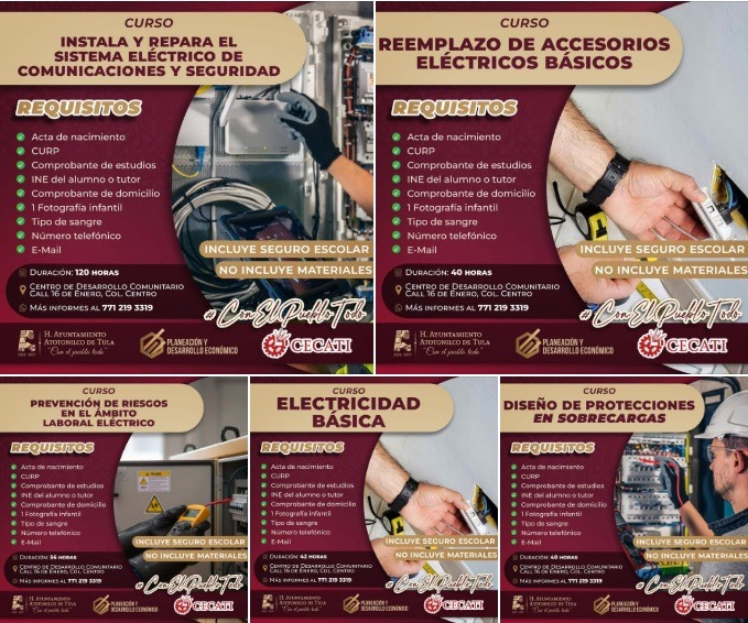 Gobierno de Atotonilco de Tula invita a participae en los cursos de capacitación en el área eléctrica