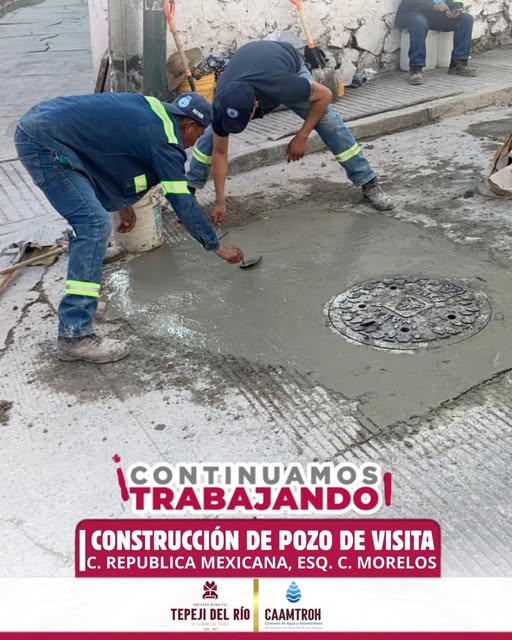 Caamtroh concluye trabajos de cinstrucción de pozo de visita en la colonia Noxtongo