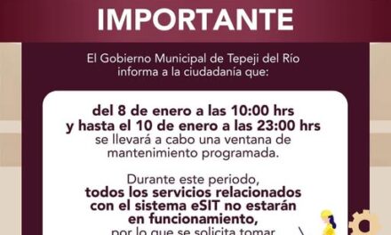 Información importante para la población tepejana