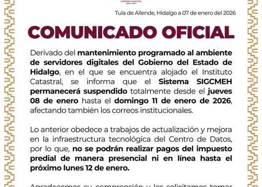 Aviso importante para los habitantes de Tula de Allende