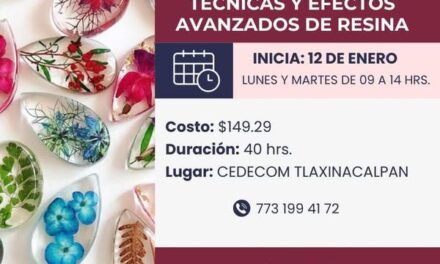 DIF Tepeji invita a participar en el curso de Técnicas y efectos avanzados de resina.