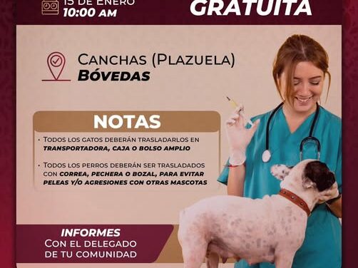 El 15 de enero habrá Campaña de Vacunación Antirrábica en la localidad de Bóvedas