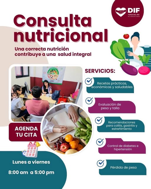 El Sistema DIF Municipal ofrece el servicio de consulta nutricional para toda la ciudadanía de Tepeji