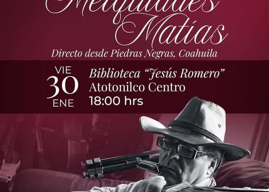 Bluesman Melquiades Matias se presentará en Atotonilco de Tula