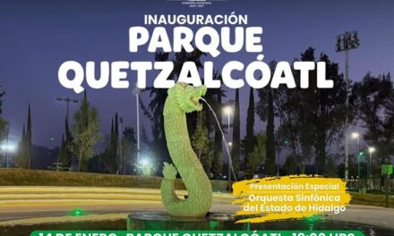 El gobierno municipal de Tula de Allende invita a la apertura del nuevo Parque Quetzalcóatl.
