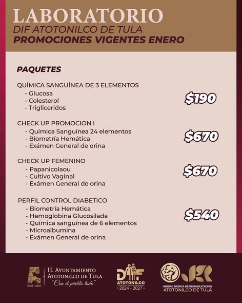 Aprovecha los precios accesibles en estudios de laboratorio en Atotonilco de Tula