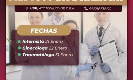 Habrá Jornadas de Médicos Especialistas en Atotonilco de Tula