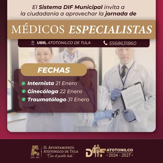 Habrá Jornadas de Médicos Especialistas en Atotonilco de Tula