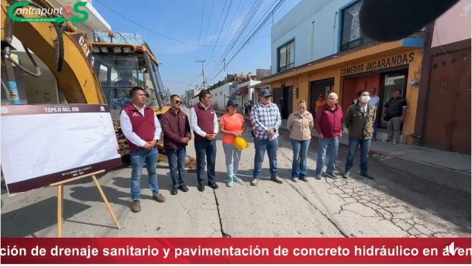 Inicia construcción de drenaje sanitario y pavimentación de concreto hidráulico en avenida Melchor Ocampo en Tepeji