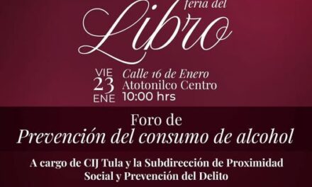 Invitan a participar en el Foro de Prevención del Consumo de Alcohol en Atotonilco de Tula