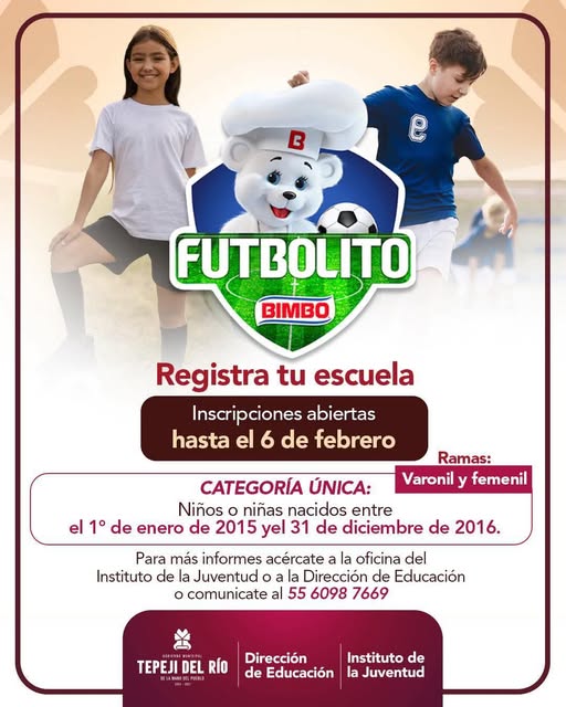 Gobierno de Tepeji del Río invita a participar en «Futbolito Bimbo»