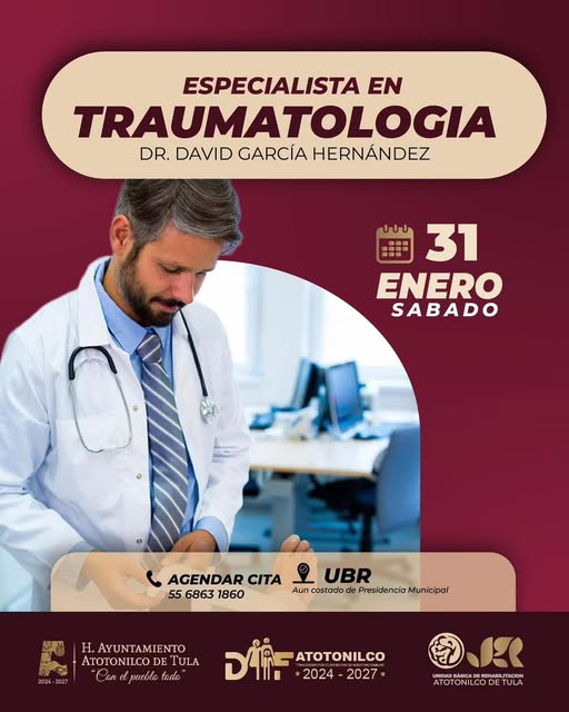 Especialista en Treumatalogía dará consultas en Atotonilco de Tula
