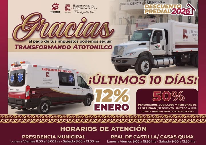 Tu contribución se refleja en acciones para Atotonilco de Tula