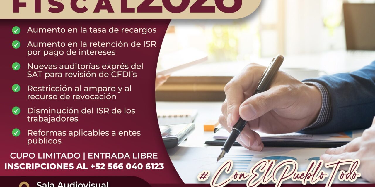 Gobierno de Atotonilco de Tula invita al curso gratuito «Reforma Fiscal 2026»
