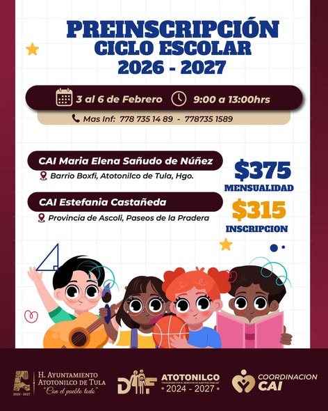 Inician inscripciones en los CAI de Atotonilco de Tula