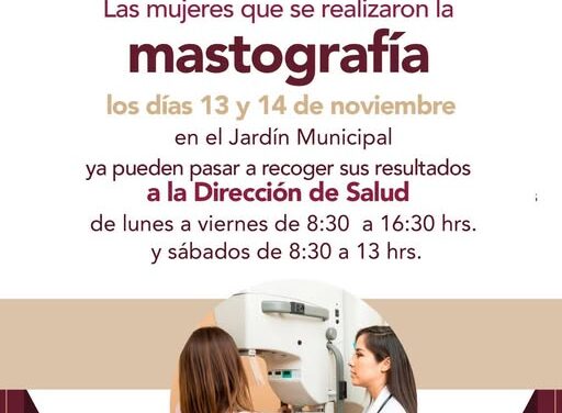 Listos resultados de mastografías en Tepeji del Río