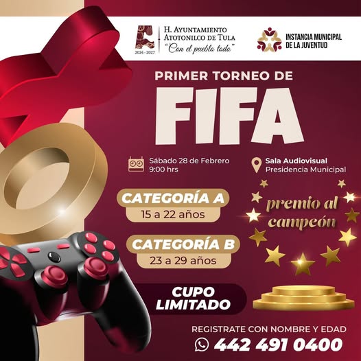 El Gobierno Municipal de Atotonilco de Tula invita a participar en el Primer Torneo de FIFA
