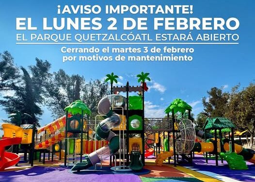 Este 2 de febrero, las instalaciones del Parque Quetzálcoatl permanecerán abiertas