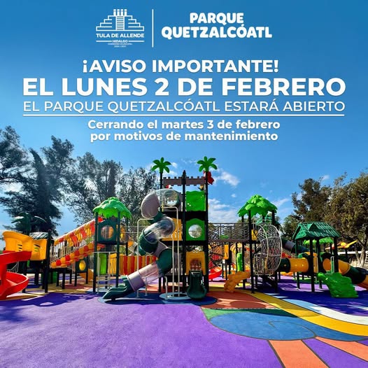 Este 2 de febrero, las instalaciones del Parque Quetzálcoatl permanecerán abiertas