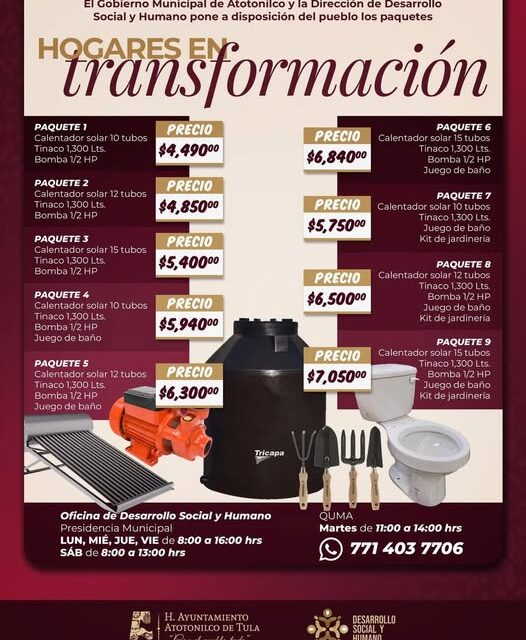 Inicia programa «Hogares en Transformación» en Atotonilco de Tula
