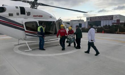 Hidalgo realiza el primer traslado aéreo de corazón en lo que va de la administración